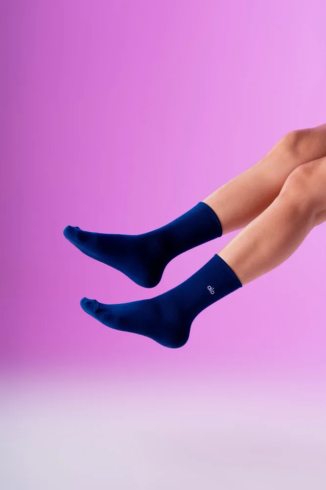 Calcetas Rosa en azul marino