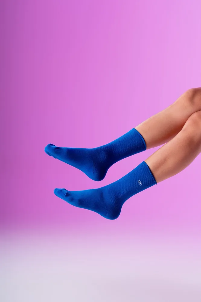 Calcetas Rosa en azul rey