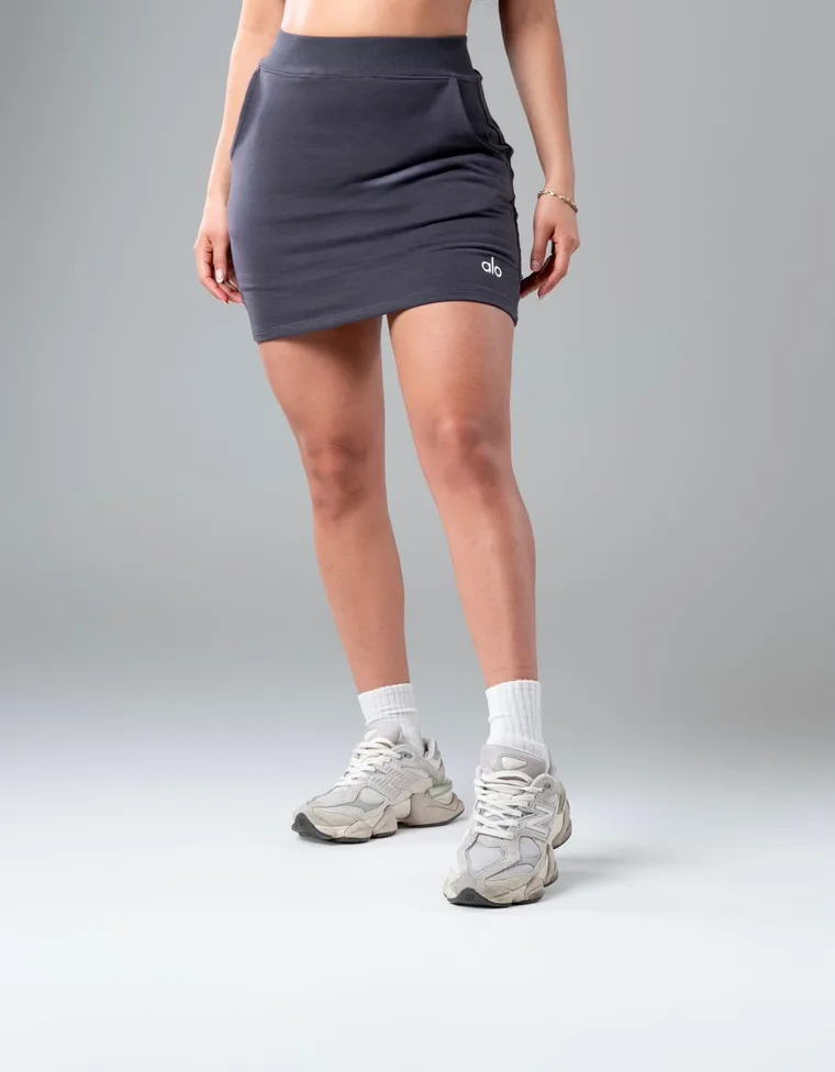 Falda Lila en gris oxford