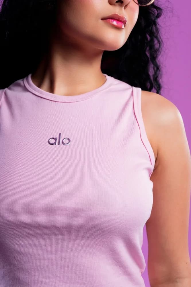 Top Celeste en rosa
