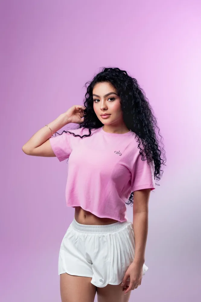 Top Perla en rosa chicle